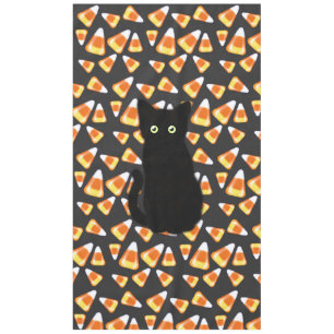 Schwarze Katze, Candy Mais Muster, Halloween-Spaß Tischdecke
