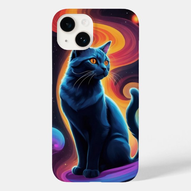 schwarze Katze Case-Mate iPhone 14 Hülle (Rückseite)