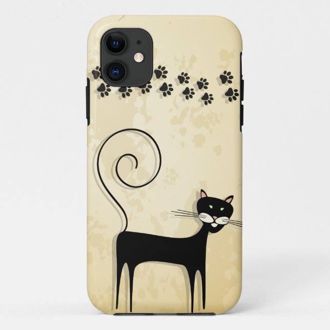 Schwarze Katze Case-Mate iPhone Hülle (Rückseite)