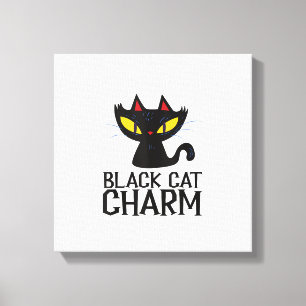 Schwarze Katze Charme Halloween Design Tank Top Leinwanddruck