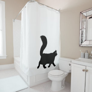 Schwarze Katze Cool Kitty Novelty Duschvorhang