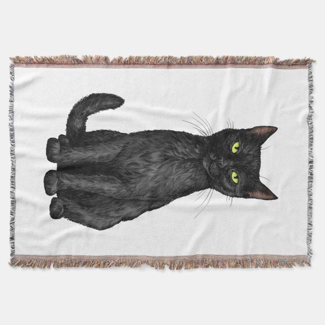 Schwarze Katze Decke (Vorderseite)