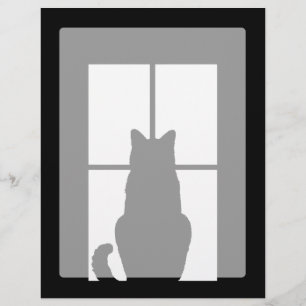 Schwarze Katze des Fensters Klicken Sie, um eine F