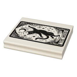 Schwarze Katze Die Moodle-Tarot-Karte Gummistempel