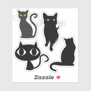 SCHWARZE KATZE-DIE-SCHNITTSTECKER-SAMMLUNG AUFKLEBER