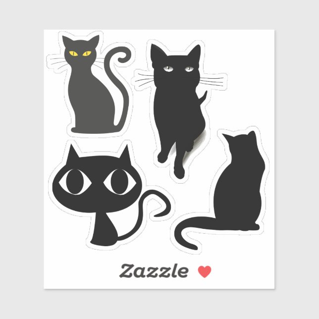 SCHWARZE KATZE-DIE-SCHNITTSTECKER-SAMMLUNG AUFKLEBER (Blatt)