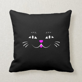 Schwarze Katze, die Sie aufpasst Kissen