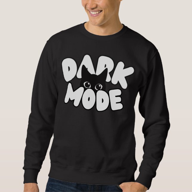 Schwarze Katze dunkle Mode Meme Grafik Sweatshirt (Vorderseite)