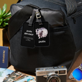 Schwarze Katze durch einen magischen Vollmond Gepäckanhänger