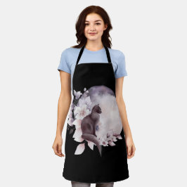 Schwarze Katze durch einen magischen Vollmond Schürze
