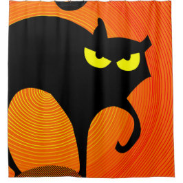 Schwarze Katze Duschvorhang