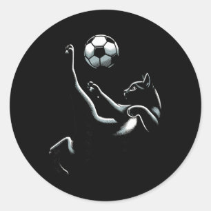 Schwarze Katze Fahrradkick - Fußballfans Frauen Mä Runder Aufkleber