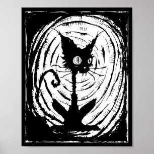 Schwarze Katze Faules Halloween-Kostüm Y Y Perform Poster