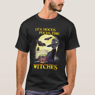 Schwarze Katze Fledermaus Hexe Hokuspokus Es ist Z T-Shirt