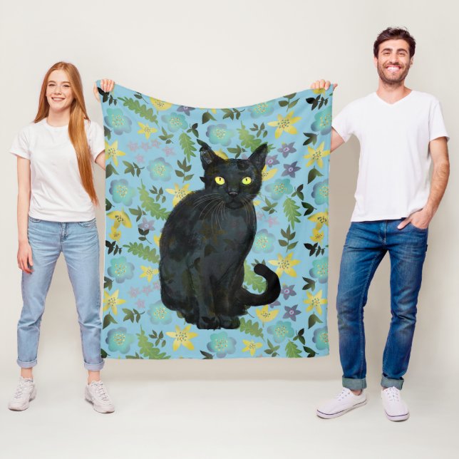 Schwarze Katze Fleecedecke (Beispiel)