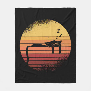Schwarze Katze Fleecedecke
