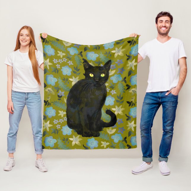 Schwarze Katze Fleecedecke (Beispiel)