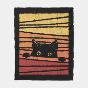 Schwarze Katze Fleecedecke
