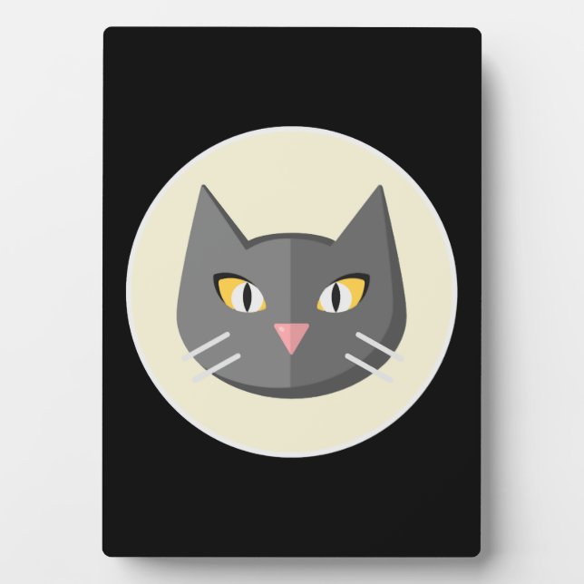 Schwarze Katze Fotoplatte (Vorderseite)