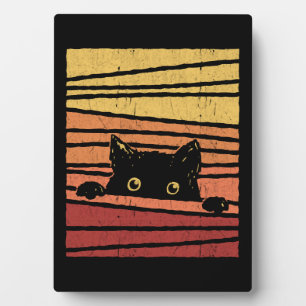 Schwarze Katze Fotoplatte