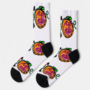 Schwarze Katze Freude Herbst Socken
