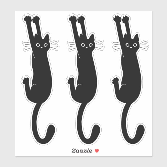 Schwarze Katze | Funny Kitty Vinyl Stickers Aufkleber (Blatt)