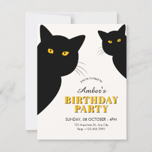 Schwarze Katze Geburtstag Einladung