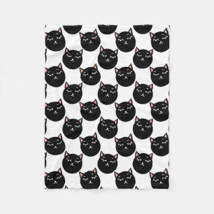 Schwarze Katze geht Muster, katzenartigen Entwurf Fleecedecke