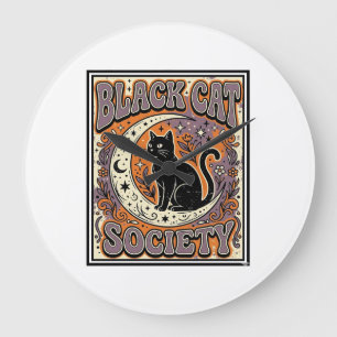 Schwarze Katze Gesellschaft Katze Schwarze Katze V Große Wanduhr