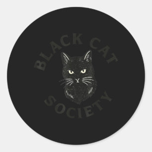 Schwarze Katze Gesellschaft Missverstandene Katzen Runder Aufkleber