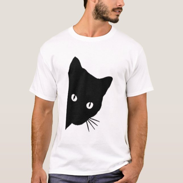 Schwarze Katze Gesichtspflege, Flüchtige Blick a B T-Shirt (Vorderseite)