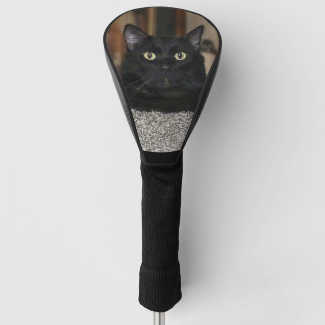 Schwarze Katze Golf Headcover (Vorderseite)
