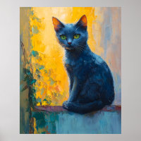schwarze Katze, grüne Augen, launische Katze, farb