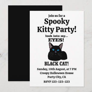 Schwarze Katze Grusel-Katze Party Schwarze Katze Einladung
