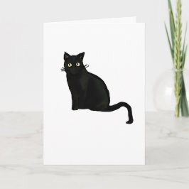 Schwarze Katze Grußkarte leer im Inneren Karte