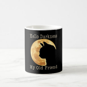 Schwarze Katze Hallo Dunkelheit Mein alter Freund Kaffeetasse