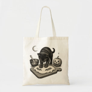 Schwarze Katze Halloween Backen Tragetasche