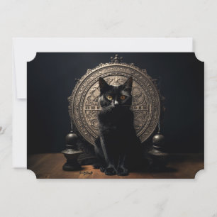 Schwarze Katze Halloween Feiertagskarte