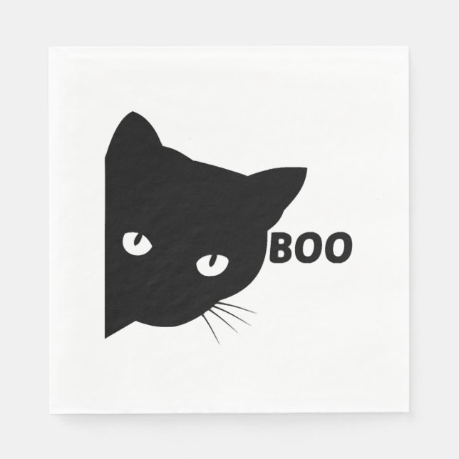 Schwarze Katze, Halloween-Geschenkkatzen Serviette (Vorderseite)
