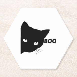 Schwarze Katze, Halloween-Geschenkkatzen Untersetzer