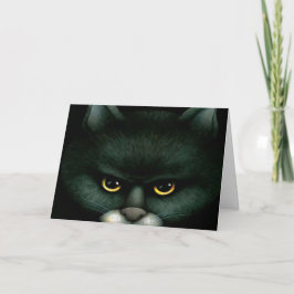 Schwarze Katze - Halloween-Karte Karte