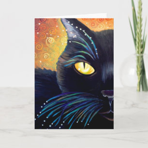 schwarze Katze, Halloween, Karte, mein Kahlyopee Karte