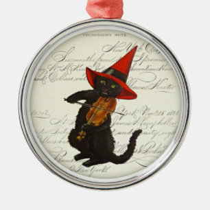 Schwarze Katze Halloween Keramik Ornament Aus Metall