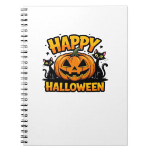 Schwarze Katze Halloween Klassiker T-Shirt_2 Notizblock