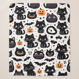 Schwarze Katze halloween Muster Sherpa Decke Sherpadecke
