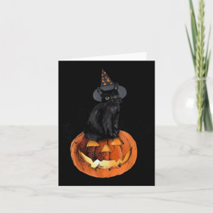 Schwarze Katze Halloween Schwarze Katze sitzt auf  Karte