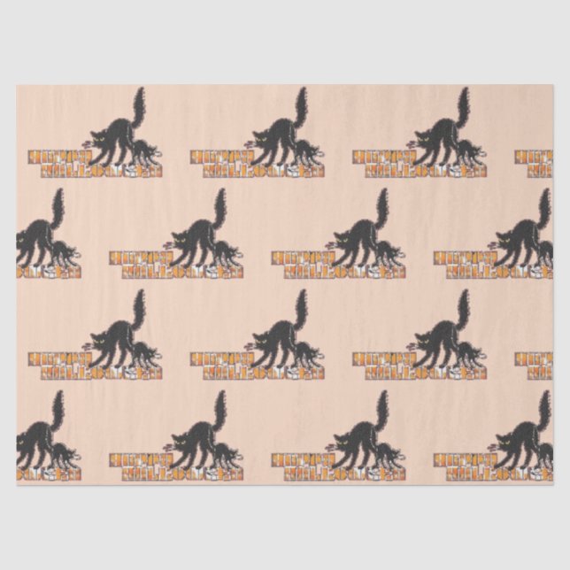Schwarze Katze Halloween  Seidenpapier (Vorderseite)