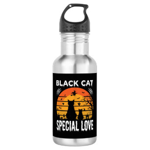 Schwarze Katze Halloween Spezielle Liebe Gothic De Edelstahlflasche