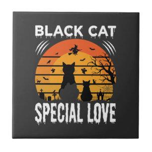 Schwarze Katze Halloween Spezielle Liebe Gothic De Fliese