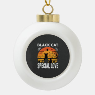 Schwarze Katze Halloween Spezielle Liebe Gothic De Keramik Kugel-Ornament